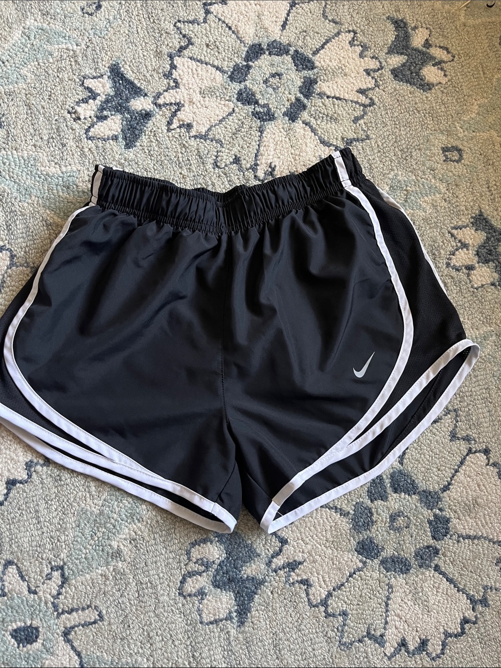 Nike Black Athletic Shorts with White Trim